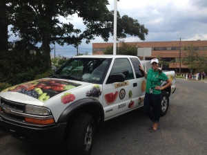 Myself posing with the City of Allentown's Fruit and Veggie On-The-Move Truck! 